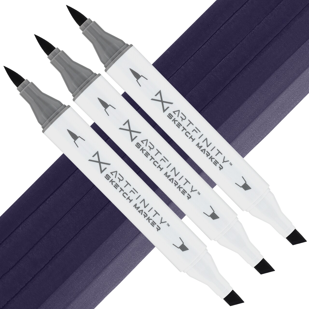 Artfinity Sketch Marker Sets - Set of 3 - Grayish Violet BV7-6, Vibrant, Professional, Dye-Based Alcohol Markers for Artists, Drawing, Travel, & More